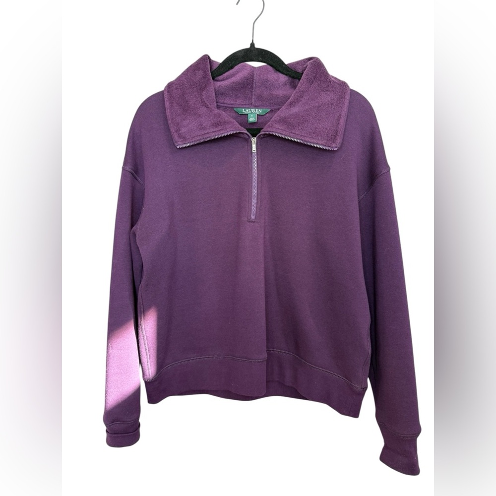 Lauren Ralph Lauren Deep Purple‎ Quarter-Zip Pullover women’s size medium